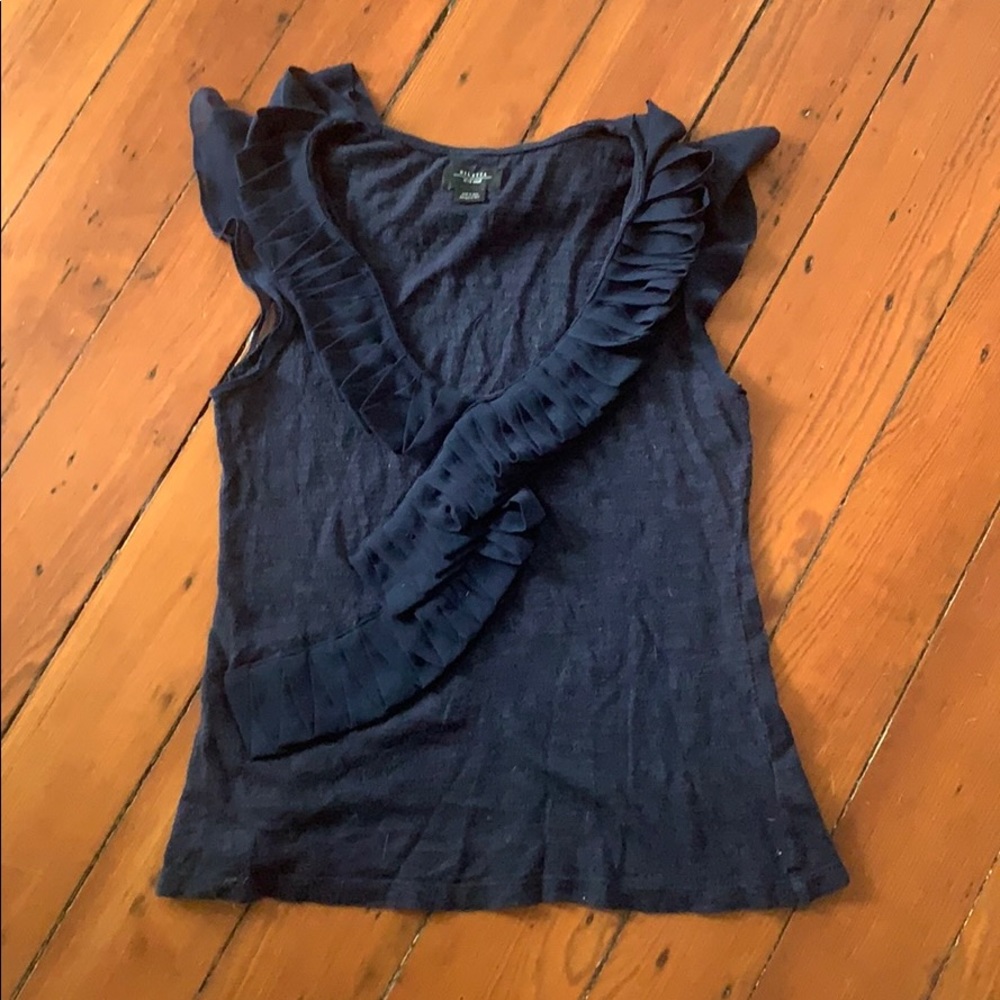 ANTHRO Deletta Trickle Down ruffle knit top